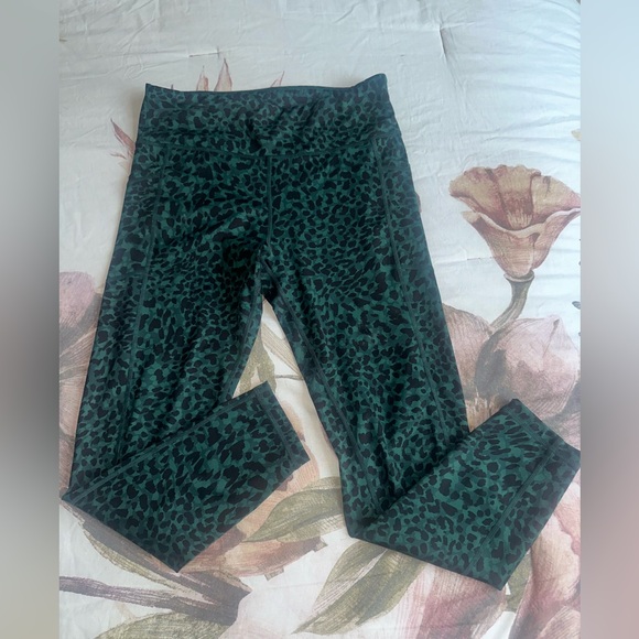 Dkny Pants - DKNY Green Leopard Print Leggings